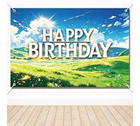 Happy Birthday Backdrop, 150x100cm/59x39.4in Polyester Large Video Game Theme Party Backdrop Banner Decoration Photo Props for Personalised Boy Birthday Party Decoration Supplies