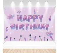 Happy Birthday Backdrop, 180x120cm/70.87x47.24in Music Theme Birthday Background Cartoon Magical Party Favors Toys Supplies Gifts for Video Shooting Classroom Decor Decorations Photo Studio