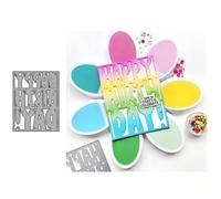 Happy Birthday Background Metal Cutting Die for Scrapbooking, Die Cuts for Card Making, Metal Stencils Scrapbooking DIY Tool (11#)