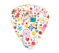 Happy Birthday Background Printed guitar picks, 12 pieces in 3 different thicknesses, suitable for acoustic guitar, electric guitar and band players