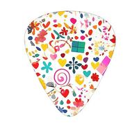 Happy Birthday Backgroundguitar Plectrum 12 Piece Set, 3 Thicknesses With Case For Bass Guitar, &Electric Guitar And More.