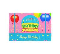 Happy Birthday Balloon 6-Piece Printed Placemat Set | 12x18-Inch Insulated Tabletops | Ideal Home Decor to Elevate Everyday Dining