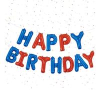 Happy Birthday Balloon Garland, 16 Inch Balu Red Foil Happy Birthday Foil Balloon Birthday Balloon Banner Party Decorations Birthday Party Foil Balloons Happy Birthday