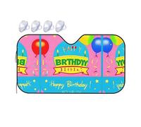 Happy Birthday Balloon Medium Car Windshield Sunshade - Quick Cooling in The car in Summer, Portable Storage Sunshade