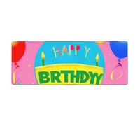 Happy Birthday Balloon Mouse Pad 12x31.5 in Long Computer Mouse Mat Mousepad with Non-Slip Base for Gaming and Office