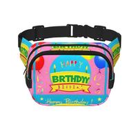 Happy Birthday Balloon Printed fashionable waist bag, unisex messenger bag, fashionable travel waist bag