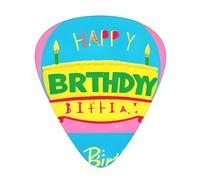 Happy Birthday Balloon printed guitar picks, 12-piece set with thin, medium, and thick styles, comes with a storage case