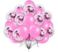 Happy Birthday Balloons 5th Birhday Balloons 12 inch Pink Age Confetti and Pink Pearl Balloon Set 5th Birthday Decoration for Boys Girls 16pcs With 10 Meter Balloon Ribbon