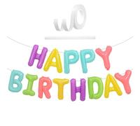 Happy Birthday Balloons Banner Macaron Multicolor, 16 Inch Happy Birthday Letter Balloons, Macaron Colors Foil Balloon Banner Decorations, Party Supplies Decorations For Kids & Adults