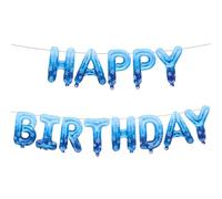 Happy Birthday Balloons Banner Snowflake Print Gradient Foil Letters Set,Winter Snowflakes Backdrop Supplies for Girls Indoor Outdoor Celebration Frozen Themed Party Essentials