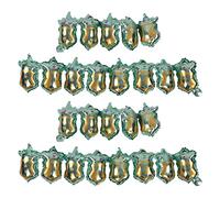 Happy Birthday Balloons Crown Shiny Aluminum Foil Round Balloon Pull Flag Banner Decorations for Party Wall Ceiling Indoor Outdoor Decor 4 Pack (Green)