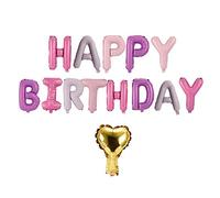 Happy Birthday Balloons Letters Foil Decorations Premium Quality Inflatable Party Supplies For Birthday Celebrations Foil Material 16 Inches 10 Pieces (Colorful)