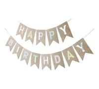 Happy Birthday Banner, 1 Set Happy Birthday Bunting Banner, Burlap Birthday Banner with 13 Pieces Swallowtail Flag, Macaron Happy Birthday Bunting Banner, for Birthday Party Decorations, multicolor