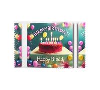 Happy Birthday Beautiful 6-Piece Printed Placemat Set | 12x18-Inch Insulated Tabletops | Ideal Home Decor to Elevate Everyday Dining