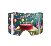 Happy Birthday Beautiful Adjustable Sleep Eye mask and Earmuffs, Unisex Side Sleeping Headband (26.8 * 4.3 inches), Indoor and Outdoor Travel Yoga Comfort Cover,