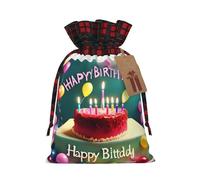Happy Birthday Beautiful Christmas linen gift bags, drawstring candy bags, birthday party gift bags