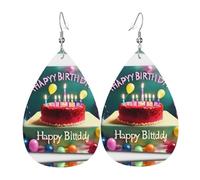 Happy Birthday Beautiful Pattern teardrop earrings, fashionable earrings suitable for work/dating/vacation
