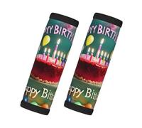 Happy Birthday Beautiful Print 2 Pack Luggage Handle Wraps for Suitcase, Soft Grips Travel Tag Covers, for Car Carry-On Bag