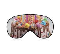 Happy Birthday Beautiful Sleep Mask Comfort Travel Eye Masks with Adjustable Elastic Strap Soft Funny Block Light Sleep Eye Cover for Side Sleeper for Nap Men Women Gift