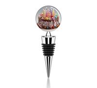 Happy Birthday Beautiful Wine Stopper Zinc Alloy Beverage Bottle Stopper Reusable Leak Proof Wine Cork Cute Champagne Saver Decorative Bottle Sealer Plug Gift for Men Women