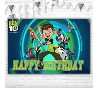 Happy Birthday Ben 10 Backdrop for Boys 5x3 Vinyl Ben 10 Birthday Party Decorations Banner for Kids Cartoon Science Fiction Ben 10 Background
