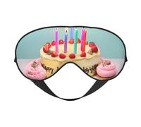 Happy Birthday Big Cake Eye Mask, Sleep Mask for Men Women 100% Blackout, No Pressure On Eyes, Soft & Breathable