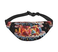 Happy Birthday Big Cake Fanny Pack for Men Women Belt Bag Fashion Waist Bag Everywhere Crossbody Bag Wallet Hip Bum Bag with Adjustable Strap Waterproof Chest Bag for Travel Hiking Sports, Black, One