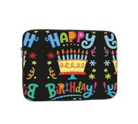 Happy Birthday Big Cake Patterned 15 inch computer bag, portable computer storage bag, suitable for business trips and commuting
