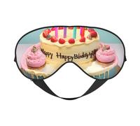 Happy Birthday Big Cake Print Comfortable Sleep Eye Mask Men Women Lightweight Travel Nap Meditation Yoga Work