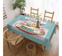 Happy Birthday Big Cake print Tablecloth, Square lace farmhouse tablecloth, for indoor and outdoor dining