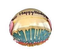 Happy Birthday Big Cake Reusable Shower Cap,Double Layer Water Shower Non Wetting Hair Cap,Large Size For All Hair Lengths