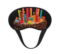 Happy Birthday Big Cake Sleep Mask for Men Women Blackout Eye Masks for Sleep, Relaxing Zero Pressure Night Blindfold Soft Breathable Eye Cover for Travel, Night Work, Nap, Office