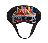 Happy Birthday Big Cake Sleep Mask for Side Sleeper, Blackout Sleeping Eye Mask, Soft Breathable Eye Cover for Women Men Travel Eyeshade, Relaxing Zero Pressure Night Blindfold