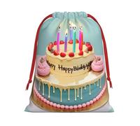 Happy Birthday Big Cake Super Soft Velvet Christmas Storage Bag Festival Promotion Annual Celebration and Daily Use
