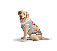 Happy Birthday Big Cakeprint Large Pets Vest Breathable Sleeveless Tank Top Cozy Lightweight Walks Travel T-Shirt