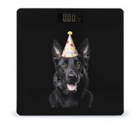 Happy Birthday Black German Shepherd Bathroom Scales for Body Weight Led Display Step-On Digital Weighing Scales for People