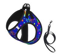 Happy Birthday Blue Cake Small Pet Towing Vest, Adjustable Straps, Easy to Walk, Soft and Breathable Straps, Suitable for Small Dogs and Cats, Etc