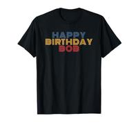Happy Birthday Bob Personalized Name Retro Typography T-Shirt