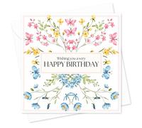 Happy Birthday Botanical Greeting Card | Soft Velvet Touch, 6x6 inches | Thoughtful Floral Card for Loved Ones - Perfect for Celebrating Special Moments with a Personal Touch