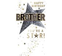 Happy Birthday Brother Embellished Birthday Card Champagne Greeting Card