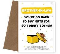 Happy Birthday Brother-in-Law Card for Men - You're Hard to Buy For! Cute, Humorous Keepsake that is Brother-in-Law Birthday Cards for Men