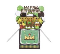 Happy Birthday Brother Pop Up Card, 3D Pixel Green Black Balloons & Cake Popup Gift Box Game Theme Birthday Greeting Card with Envelope for Brothers Male Friends Party Decorations & Keepsake