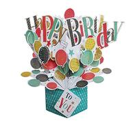 Happy Birthday Bunch Of Balloons Birthday Pop Up Greeting Card 3D Pop-Up Cards