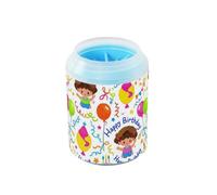 Happy Birthday Cake Balloon Colorful Portable Dog Paw Washer Soft Silicone Bristles Feet Bathing Brush for Small Medium Dogs & Cat Breeds regalo para perros