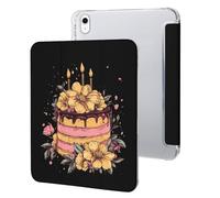 Happy Birthday Cake Cute Tablet Case with Pencil Holder Lightweight Hard Protective Cover Compatible with iPad 9th/ 8th/ 7th