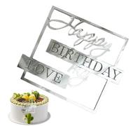 Happy Birthday Cake Decorations,My Love Birthday Party Cake Decoration Supply - Novelty Unique Acrylic Insert, My Love Party Decoration For Wife, Husband, Children, Parent,