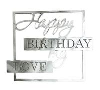 Happy Birthday Cake Decorations - My Love Birthday Party Cake Decoration Supply - Party Decoration Lover Topper Acrylic Elegant