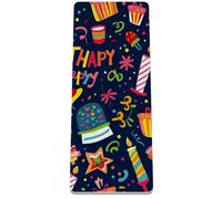 Happy Birthday Cake Eco-Friendly Non-Slip Yoga Mat with Alignment Marks