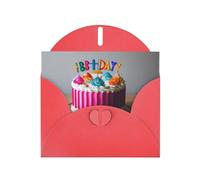 Happy Birthday Cake Print Blank Cards and Envelopes 5" x 6" for Wedding Birthday Invitations and All Occasions