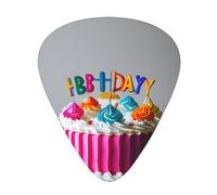 Happy Birthday Cake print Celluloid Guitar Plectrums for Acoustic Guitar Bass,Guitar Picks with Organizer Box